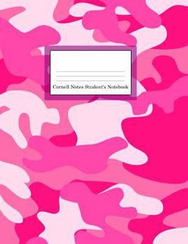 Paperback Cornell Notes Student's Notebook: 185 Pages Large Size 8.5 X 11 Hot Pink and Lavender Camo Design Cover Book