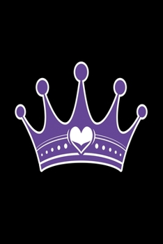 Princess with crown and heart lila version: Dot Grid 6x9 Dotted Bullet Journal and Notebook 120 Pages for girls and women