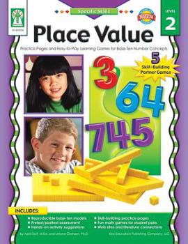 Paperback Place Value, Grades K - 5: Practice Pages and Easy-To-Play Learning Games for Base-Ten Number Concepts Book