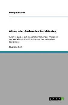 Paperback Abbau oder Ausbau des Sozialstaates: Analyse zweier sich gegenüberstehender Thesen in der aktuellen Fachdiskussion um den deutschen Sozialstaat [German] Book