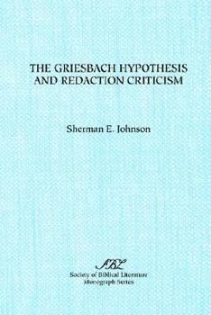 Paperback The Griesbach Hypothesis and Redaction Criticism Book