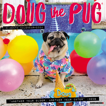 Calendar Doug the Pug 2024 12 X 12 Wall Calendar Book