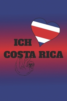 Paperback Grand Fantasy Designs - Notes: I love Costa Rica Heart Sloth - Notebook 6x9 checkered Book