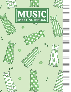 Music Sheet Notebook: Blank Staff Manuscript Paper with Unique Dogs Themed Cover Design