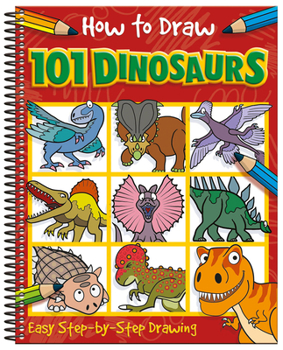 Spiral-bound How to Draw 101 Dinosaurs Book