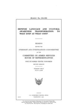 Paperback Defense language and cultural awareness transformation Book