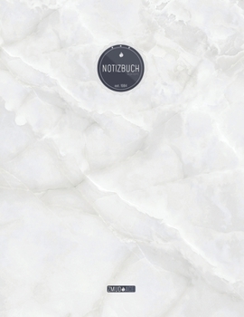 ZMUDACE Notizbuch Kariert: in DIN A4 Softcover | "ZK032 weißer Marmor" |156 leere karierte Seiten mit persönlichem Register + Seitenzahlen | ... Studium | Lineatur Nr. 26 (German Edition)