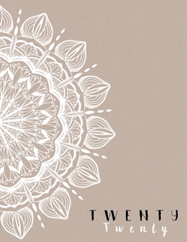 Paperback 2020: A4 Diary Week on 2 Pages to View WO2P Journal - Horizontal Weekly Planner - Kraft with White Mandala Book