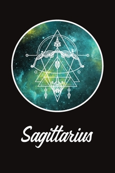 Paperback Zodiac Journal: Beautiful Sagittarius Line Drawing With Sacred Geometry Accent On A Yellow and Green Constellation Book