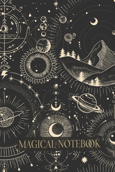 Paperback Magical Notebook: Beautiful Ornamented Writing Journal with Appendix [Cover Theme: Moonlight Activity] Book