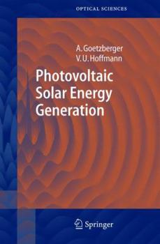 Paperback Photovoltaic Solar Energy Generation Book