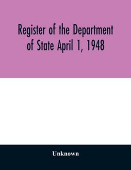 Paperback Register of the Department of State April 1, 1948 Book