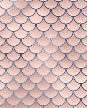 Paperback Blush and Navy Mermaid Scales Composition Notebook - Large Unruled Notebook - 8x10 Blank Notebook (Softcover Journal / Notebook / Sketchbook / Diary) Book