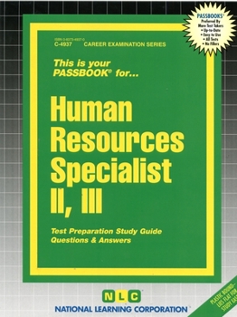 Spiral-bound Human Resources Specialist II, III: Passbooks Study Guide Book