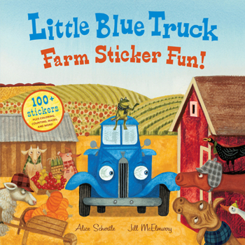 Paperback Little Blue Truck Farm Sticker Fun! Book