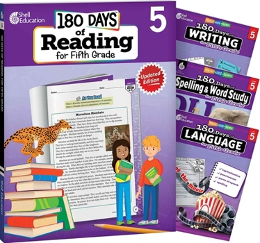 180 Days Reading 2nd Ed, Writing, Spelling, & Language Grade 5: 4-Book Set