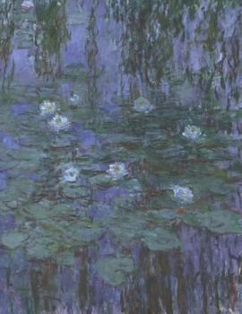 Paperback Blue Water Lilies, Claude Monet. Graph Paper Journal: 150 Pages, 8.5 X 11 Inches (21.59 X 27.94 Centimeters), Diary, Composition Book. Laminated. Book