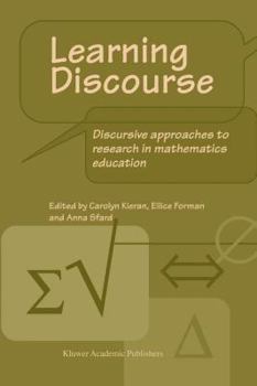 Paperback Learning Discourse: Discursive Approaches to Research in Mathematics Education Book