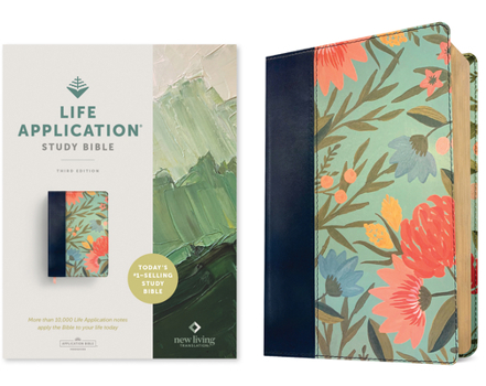 Imitation Leather NLT Life Application Study Bible, Third Edition (Leatherlike, Teal Floral, Red Letter) Book