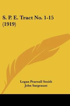 Paperback S. P. E. Tract No. 1-15 (1919) Book