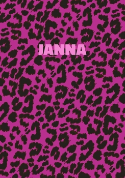 Paperback Janna: Personalized Pink Leopard Print Notebook (Animal Skin Pattern). College Ruled (Lined) Journal for Notes, Diary, Journa Book