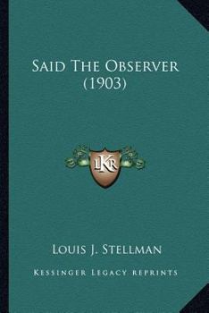 Paperback Said The Observer (1903) Book