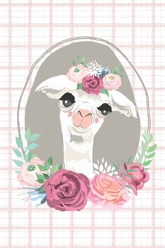 Notebook: 150 Thin-Lined Pages, Great for Students, Teachers, Professors, Dreamers, and Anyone Who Writes, Llama Portrait on Pink Graph Paper Cover