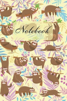 Paperback Notebook: Cute Mom And Baby Sloth Cartoon - Diary / Notes / Track / Log / Journal, Book Gifts For Women Men Kids Teens Girls Boy Book