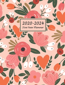 Paperback 2020-2024 Five Year Planner: Five Year Monthly Planner 8.5 x 11 with Coloring Pages (Volume 3) Book