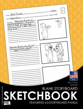 Paperback Blank Storyboard Sketchbook: Featuring 4:3 Thumbnail Panels Book