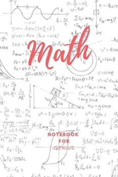 Math  Notebook for Genius: 0.5 inch Grid paper - Square Graph paper / Graph paper Composition Notebook / Journal - Pure Mathematics - Applied ... Students|6 x 9 paper 120 Pages | Red Color