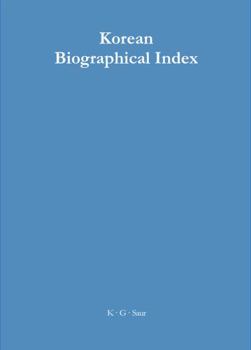 Hardcover Korean Biographical Index / Koreanischer Biographischer Index Book