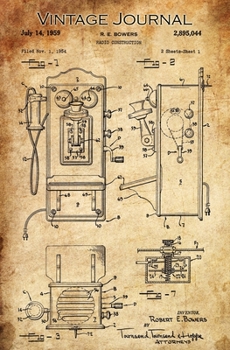 Vintage Journal: Radio Construction (Vintage Telephone) Patent by R. E. Bowers, 1959, Matte Cover