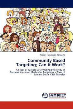 Paperback Community Based Targeting; Can it Work? Book