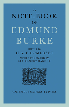Paperback A Note-Book of Edmund Burke Book