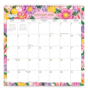 Calendar Bonnie Marcus Official 2026 12 X 12 Inch (Hanging) Monthly Square Wire-O Calendar Sticker Sheet Book
