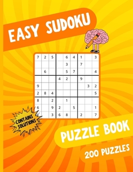 Paperback Easy Sudoku: 200 Large Print Sudoku Puzzles with Solutions Book