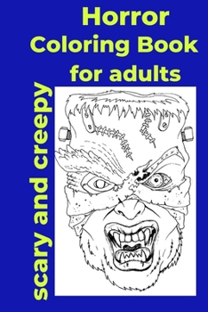 Paperback Horror Coloring Book for adults scary and creepy Book