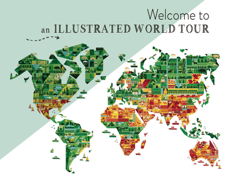 Hardcover Welcome to an Illustrated World Tour Book