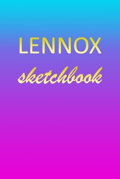 Paperback Lennox: Sketchbook - Blank Imaginative Sketch Book Paper - Pink Blue Gold Custom Letter L Personalized Cover - Teach & Practic Book