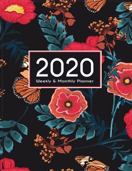 Paperback 2020 Planner Weekly & Monthly 8.5x11 Inch: Water Color Nature One Year Weekly and Monthly Planner + Calendar Views Book