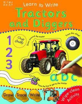 Paperback Learn to Write - Tractors: Wipe-Clean & Every Page Space to Trace Book