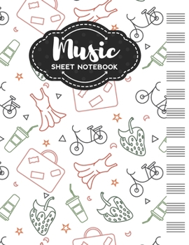 Paperback Music Sheet Notebook: Blank Staff Manuscript Paper with Unique Summer Themed Cover Design Book