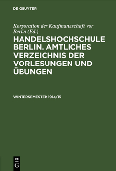 Hardcover Wintersemester 1914/15 [German] Book