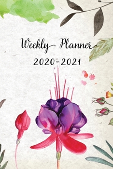 Paperback Weekly Planner 2020-2021: Pretty Violet Floral Design Weekly and Monthly Planner - Perfect Gift for Girl Women Friends and Colleagues Book