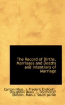 Paperback The Record of Births, Marriages and Deaths and Intentions of Marriage Book