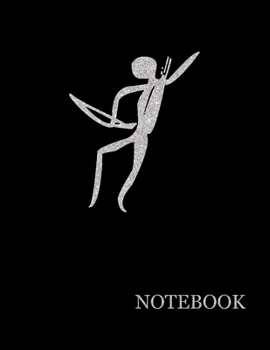 Brilliant Silver Paleolithic Pictographic Human Notebook|Brilliant Silver Black Notebook Grid Sturdy High Quality Premium White Paper 8.5x11 pages| ... For Work| School Journal (Luxury Silver)