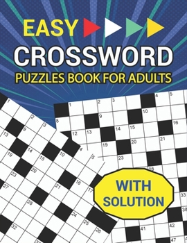 Paperback Easy Crossword Puzzles Book for Adults with Solution Book