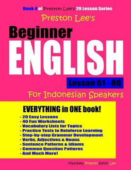 Paperback Preston Lee's Beginner English Lesson 61 - 80 For Indonesian Speakers Book