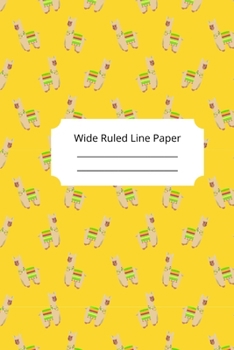 Paperback Baby Alpaca Theme Wide Ruled Line Paper Book